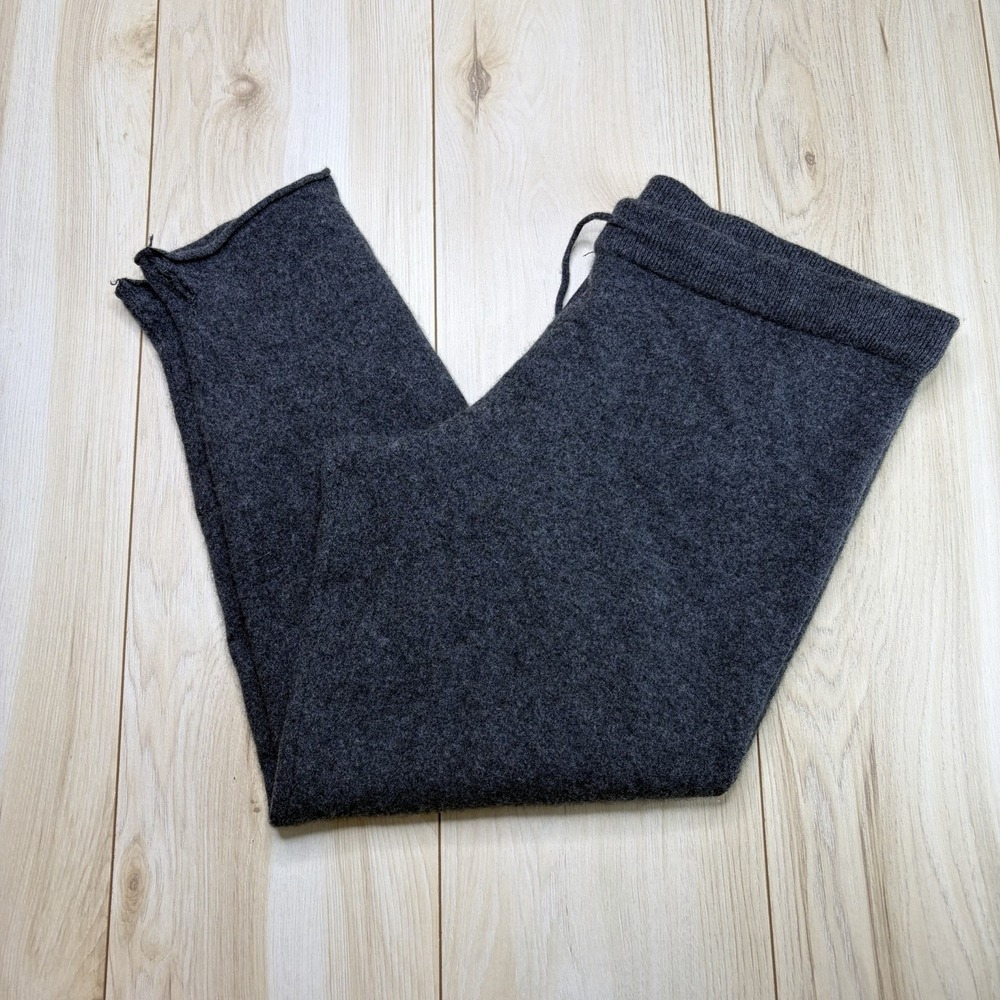 Woolovers Women Merino Wool Cashmere Knit Jogger Pants Gray Lounge XL